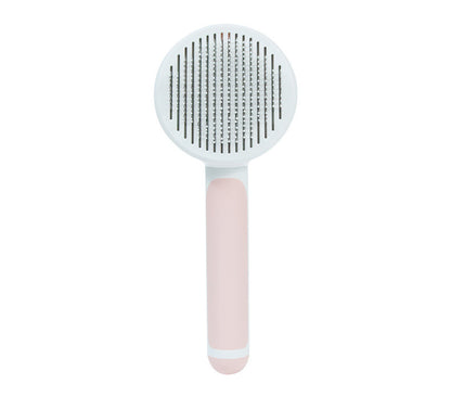 Self-Cleaning Pet Grooming Comb – Round Handle Hair Remover for Dogs & Cats