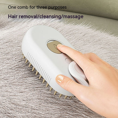 3-in-1 Steam Pet Grooming Brush – Electric Hair Removal & Massage Tool for Dogs & Cats