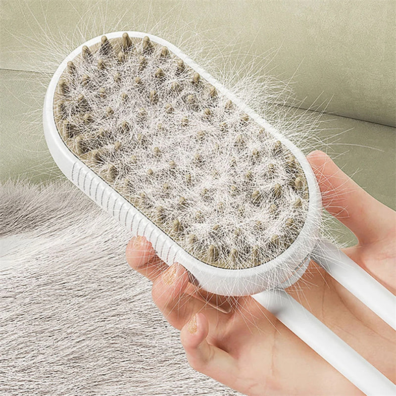 3-in-1 Steam Pet Grooming Brush – Electric Hair Removal & Massage Tool for Dogs & Cats