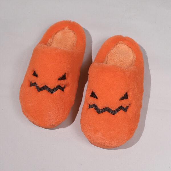 Cute Halloween Pumpkin Slippers Winter Warm Plush Bedroom Floor Home Slippers Casual Slip On Comfortable Cozy Indoor House Shoes - Image 5